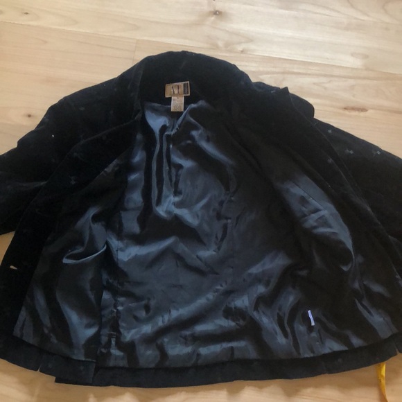 AT Denim Jacket —Black with Silver Tulips - Picture 10 of 14